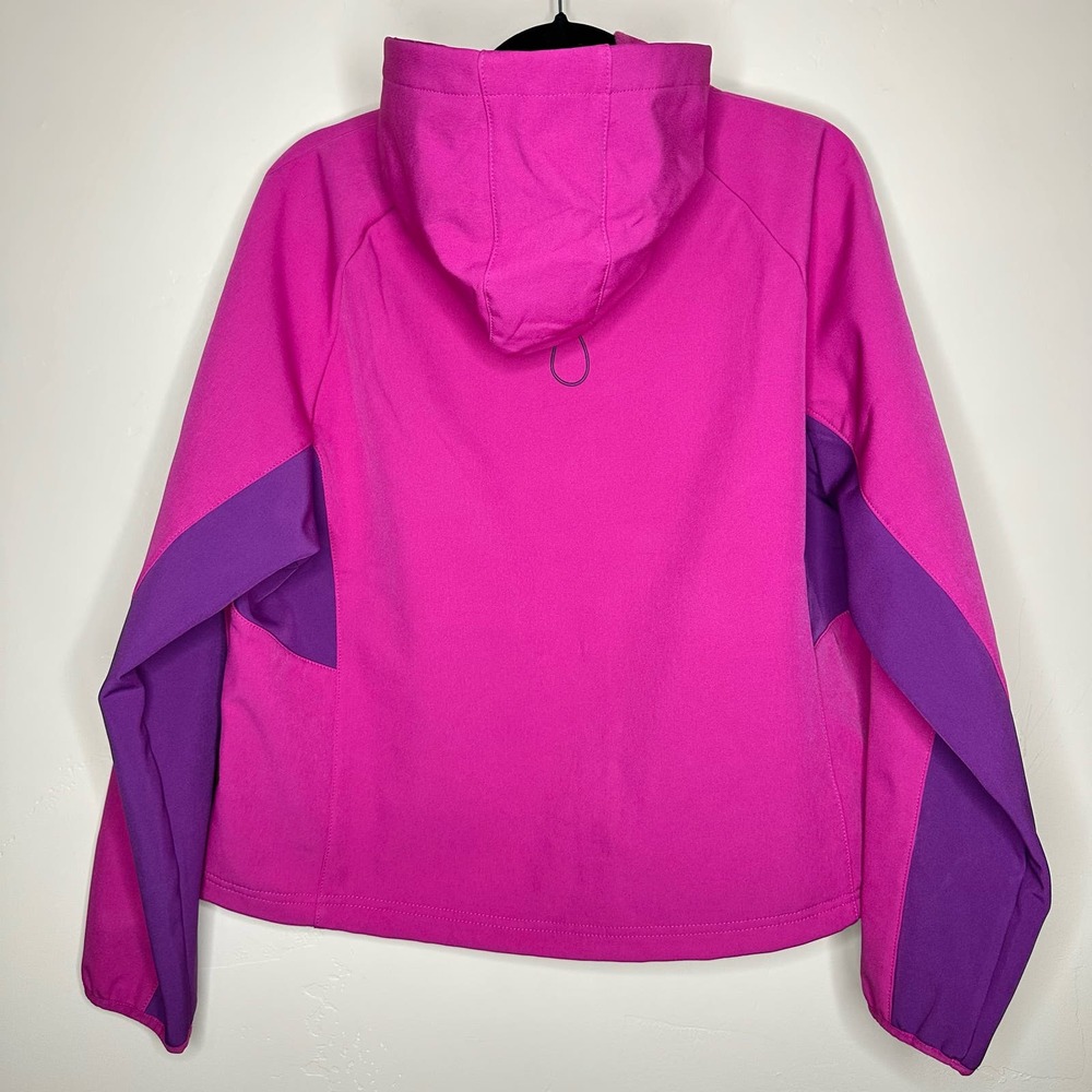 Asics Woven Hooded Softshell Jacket Regular Fit Pink Womens Size XL NWT - Picture 2 of 9